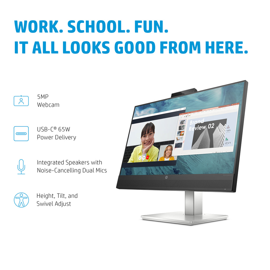 HP E24m G4 computer monitor 60.5 cm (23.8") 1920 x 1080 pixels Full HD Black, Silver (9)