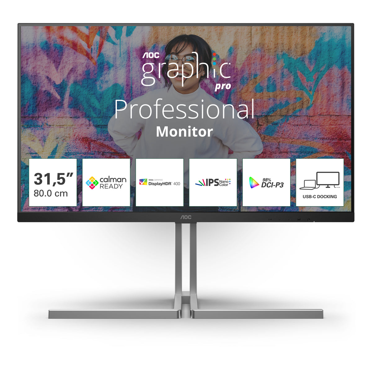 AOC U3 U32U3CV pantalla para PC 80 cm (31.5") 3840 x 2160 Pixeles 4K Ultra HD LCD Negro