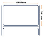 Labels, Zebra, Papel normal, Z-Perform 1000T extraíble, An: 69,85 mm, Al: 38,1 mm, Diámetro rollo: 127 mm, Diámetro interior: 25,4 mm 3012948-T