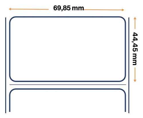 Labels, Zebra, Papel Térmico, Z-Perform 1000D Removible, An: 69,85 mm, Al: 44,45 mm, Diá: 127 mm, Co: 25,4 mm 880677-044DU