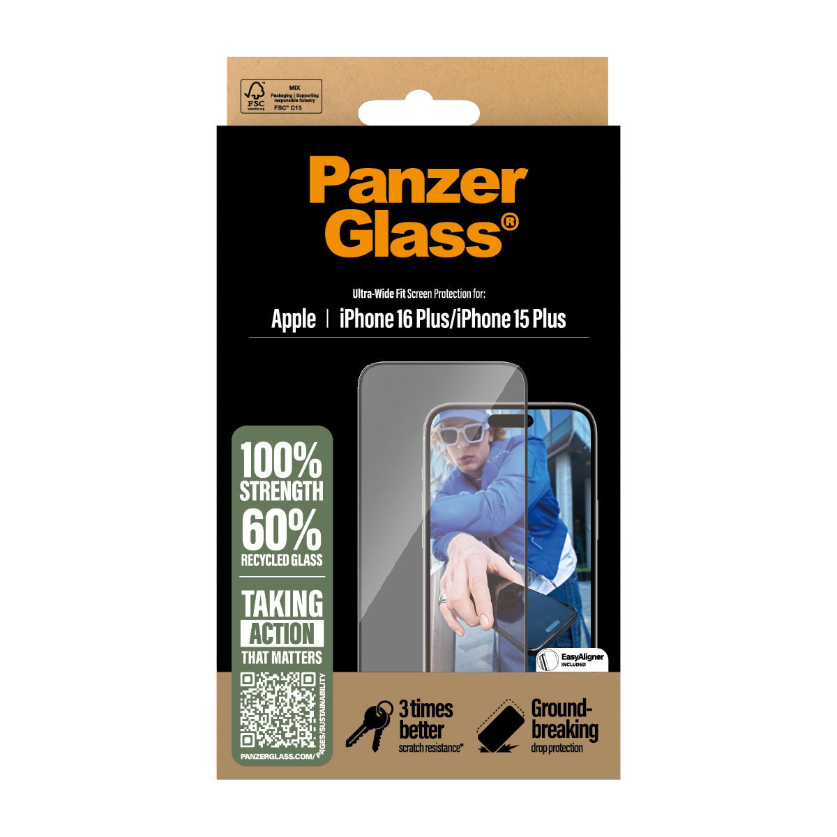 PanzerGlass ® Screen Protector iPhone 16 Plus | 15 Plus | Ultra-Wide Fit Protector de pantalla Apple 1 pieza(s) (3)