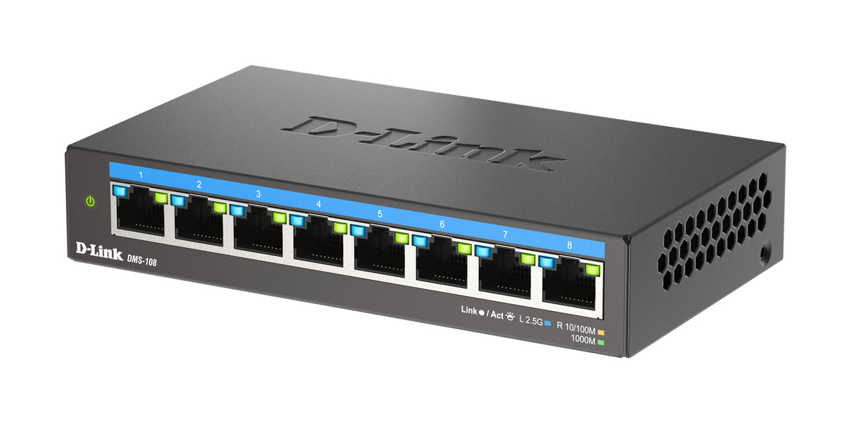 D-Link DMS-108 No administrado L2 2.5G Ethernet (100/1000/2500) Negro (4)