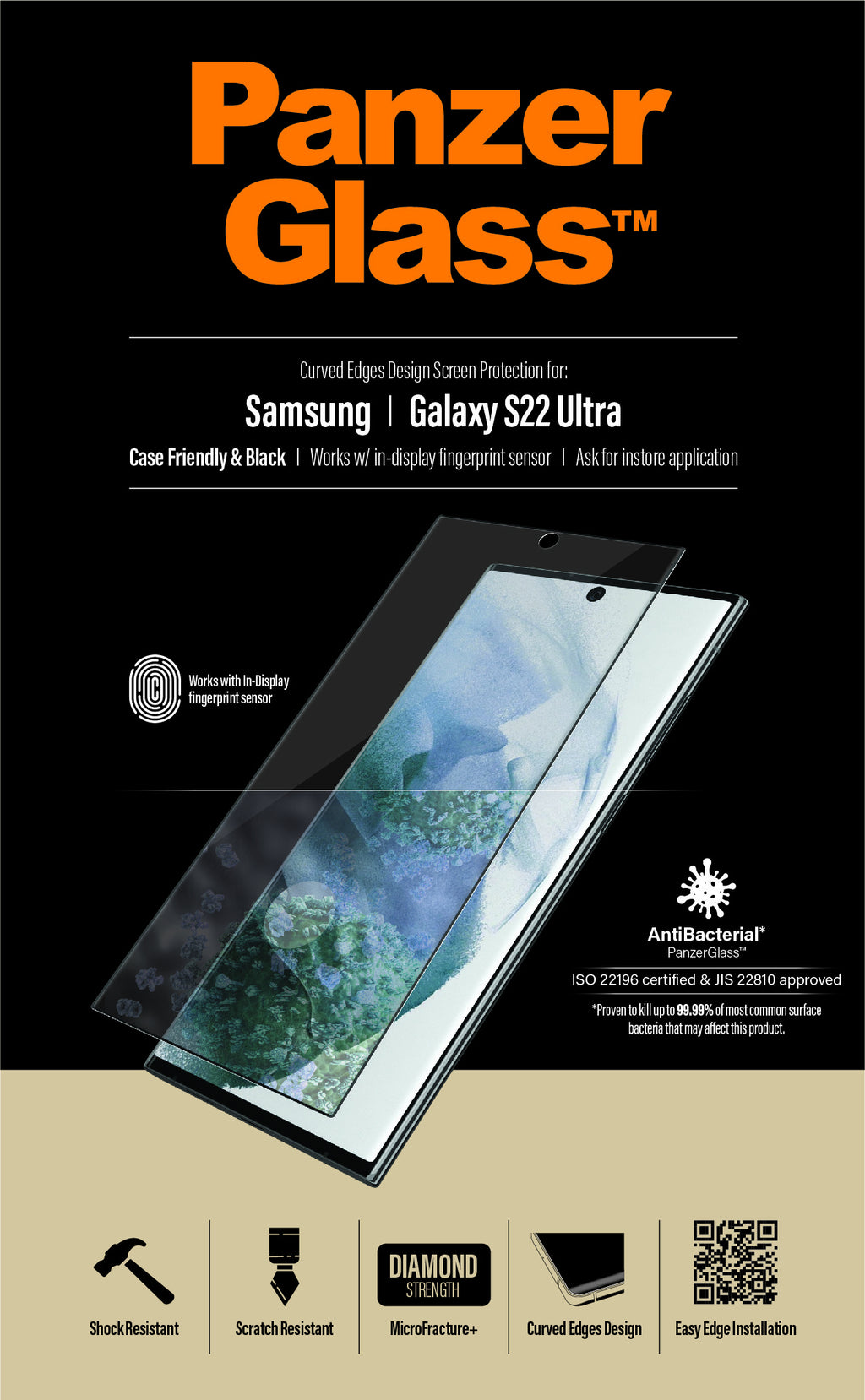 PanzerGlass ® UltraForce1 Samsung Galaxy S22 Ultra 5G | Screen Protector Protector de pantalla 1 pieza(s) (9)