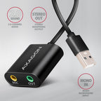 Axagon ADA-12 USB 2.0 Stereo Audio Mini-Adapter 15 cm Kabellänge - Kabel - Audio/Multimedia 2.0 canales (2)