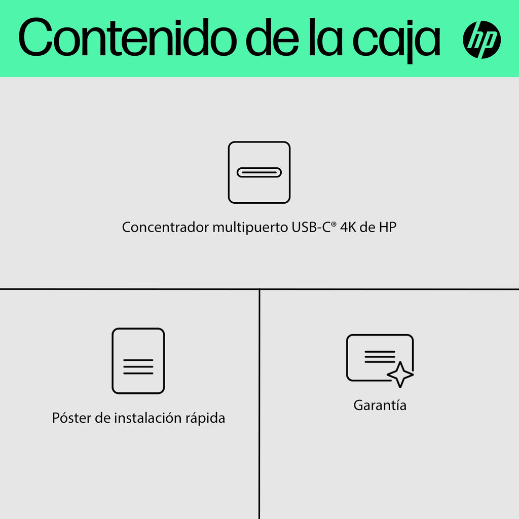 HP 4K USB-C Multiport Hub USB Tipo C 10000 Mbit/s Negro (9)