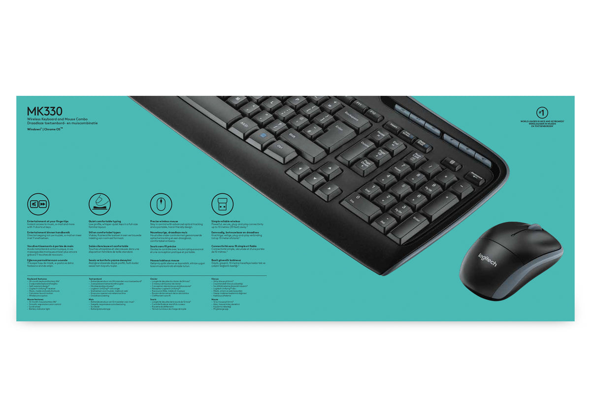 Logitech MK330 teclado Ratón incluido Oficina USB QWERTY Internacional de EE.UU. Negro (7)