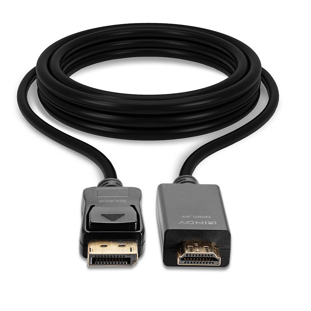 Lindy 36921 adaptador de cable de vídeo 1 m DisplayPort HDMI tipo A (Estándar) Negro (5)