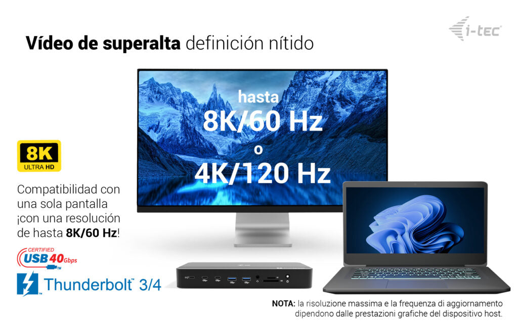 i-tec TB5TRIPLEDOCKM2PD base para portátil y replicador de puertos Alámbrico