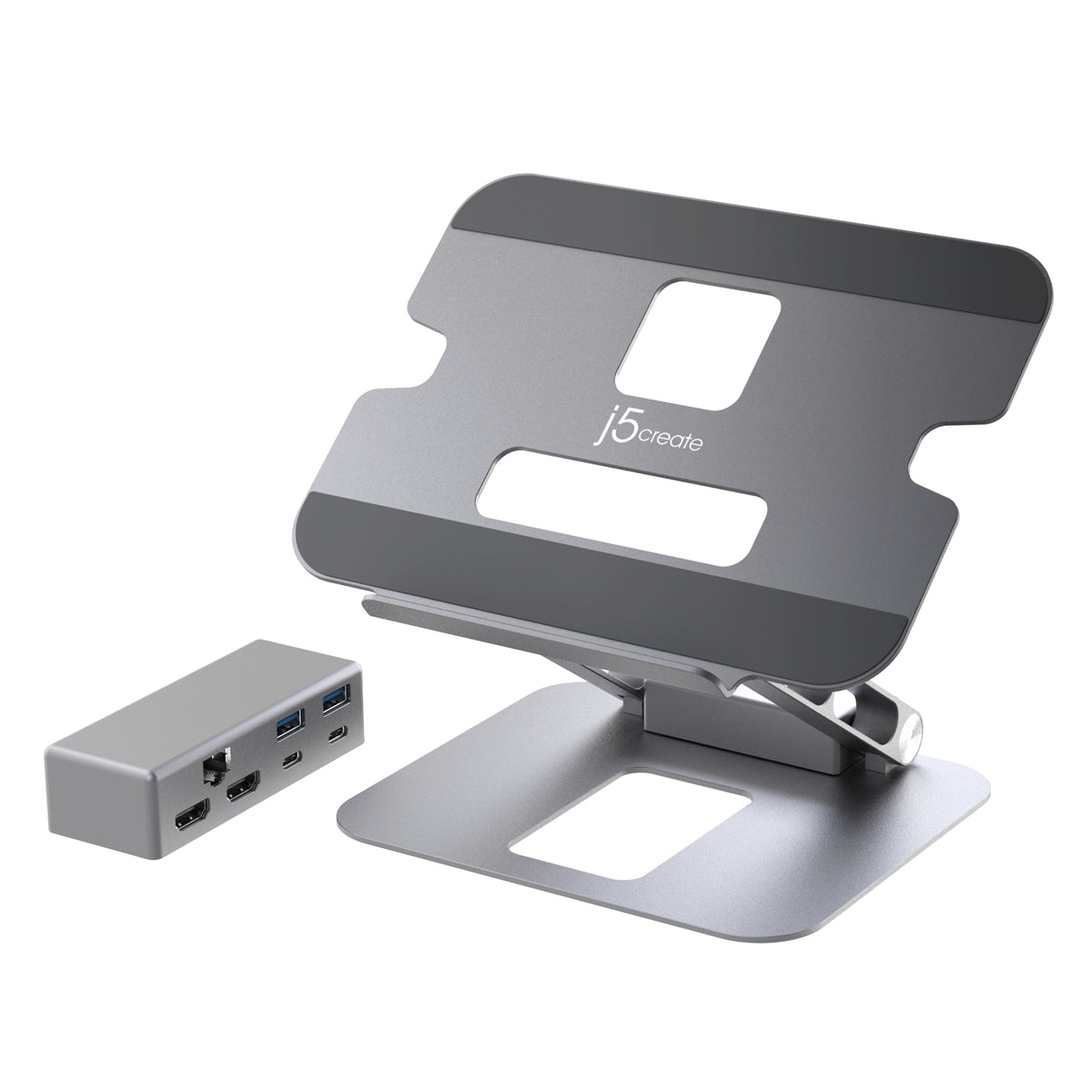 j5create JTS427 Soporte para ordenador portátil y tableta Gris 40,6 cm (16") (2)