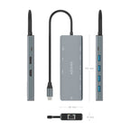AISENS ASUC-9P051-GR base para portátil y replicador de puertos Alámbrico USB 3.2 Gen 1 (3.1 Gen 1) Type-C (5)
