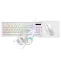 VIDA GAMER WHT 4IN1 USB KB MS HS KIT teclado Ratón incluido Juego QWERTY Inglés del Reino Unido Blanco
