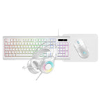 VIDA GAMER WHT 4IN1 USB KB MS HS KIT teclado Ratón incluido Juego QWERTY Inglés del Reino Unido Blanco