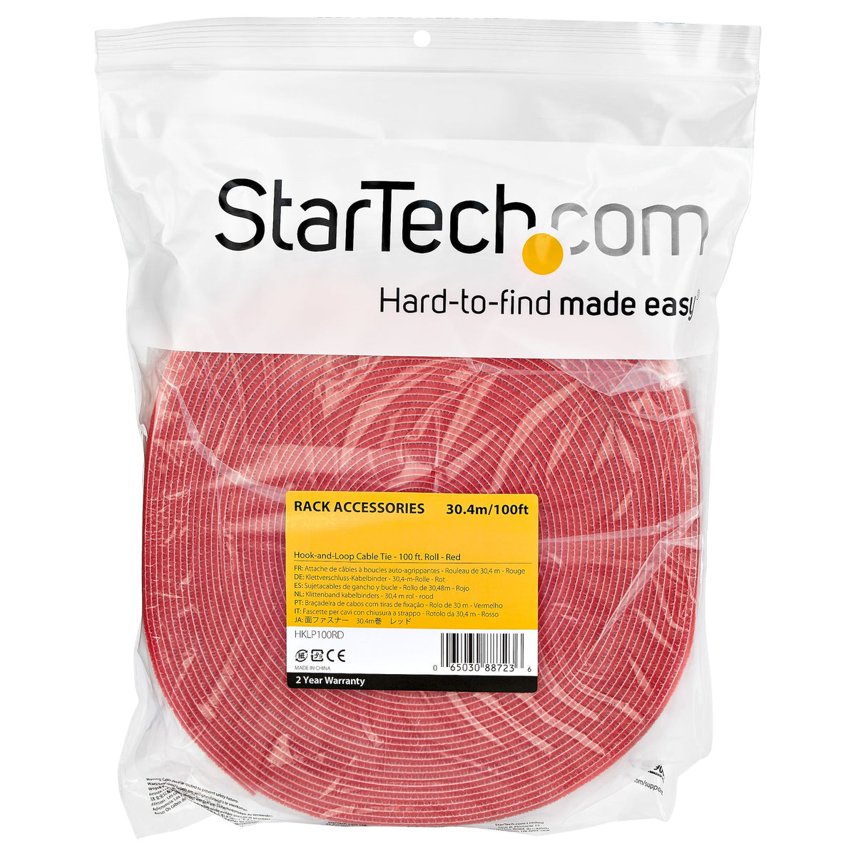 StarTech.com HKLP100RD presilla Bridas adherentes para cables Nylon 1 pieza(s)