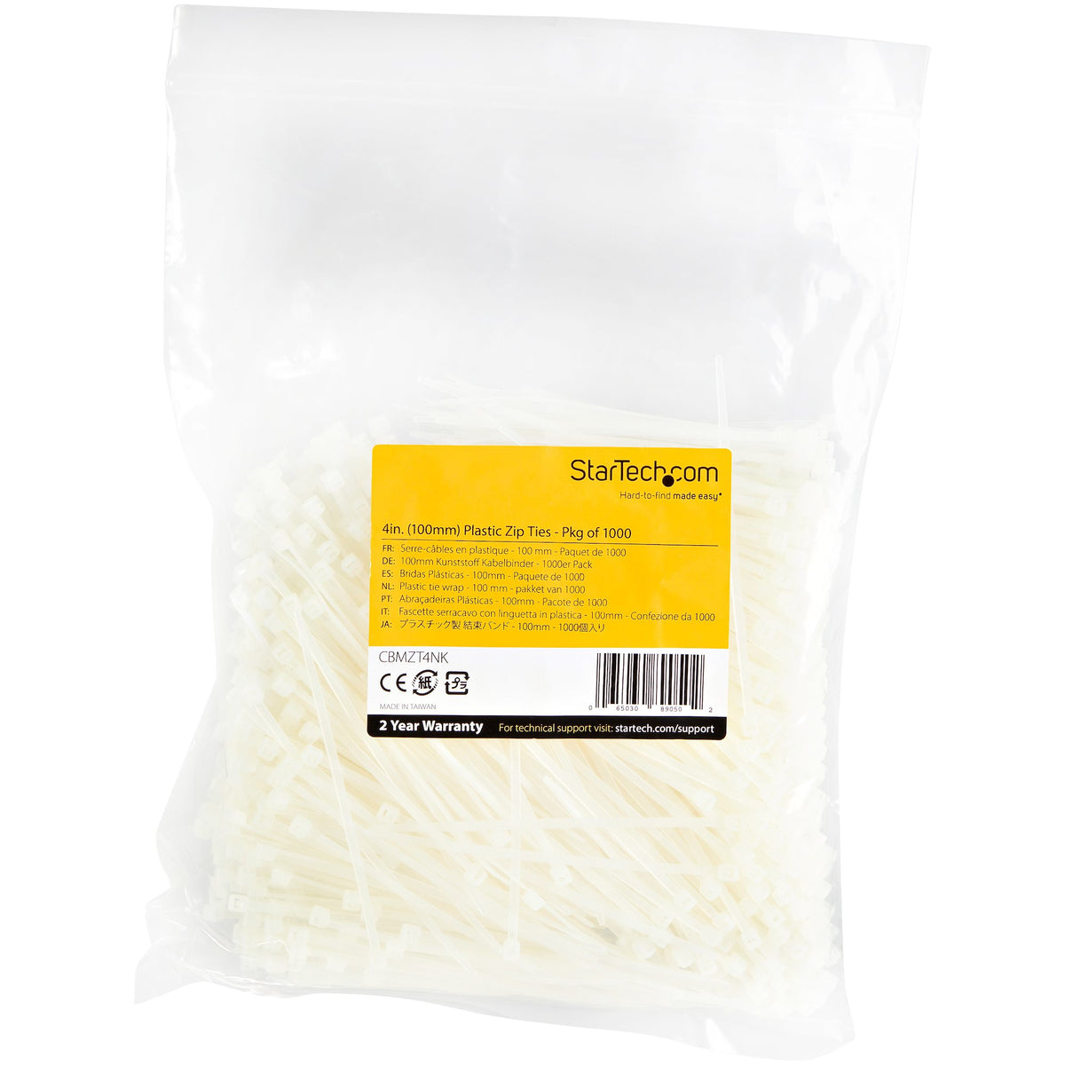 StarTech.com CBMZT4NK presilla Brida reutilizable Nylon, Plástico 1000 pieza(s) (6)