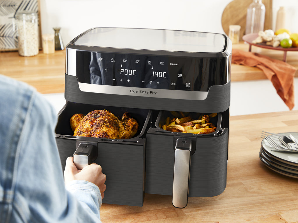 Tefal Dual Easy Fry & Grill EY905B Doble 8,3 L Independiente 2700 W Freidora de aire caliente Gris (5)