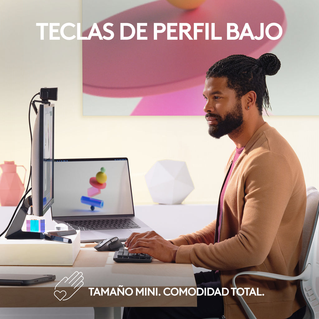 Logitech Master MX Mechanical Mini for Mac teclado Oficina RF Wireless + Bluetooth QWERTY Internacional de EE.UU. Gris (7)