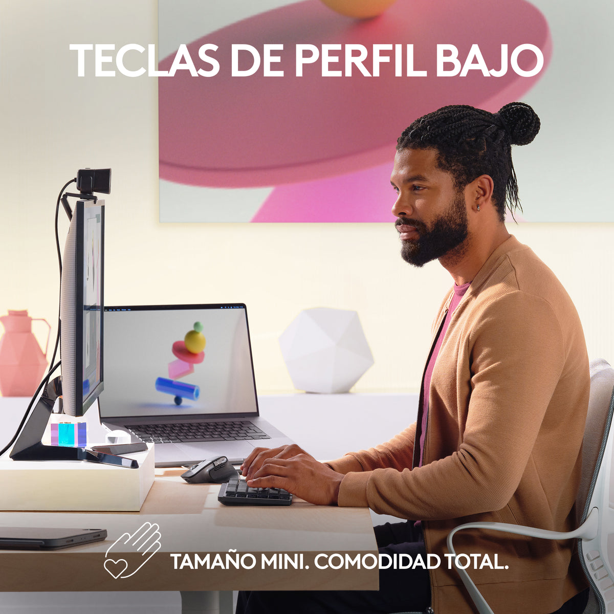 Logitech Master MX Mechanical Mini for Mac teclado Oficina RF Wireless + Bluetooth QWERTY Internacional de EE.UU. Gris (7)