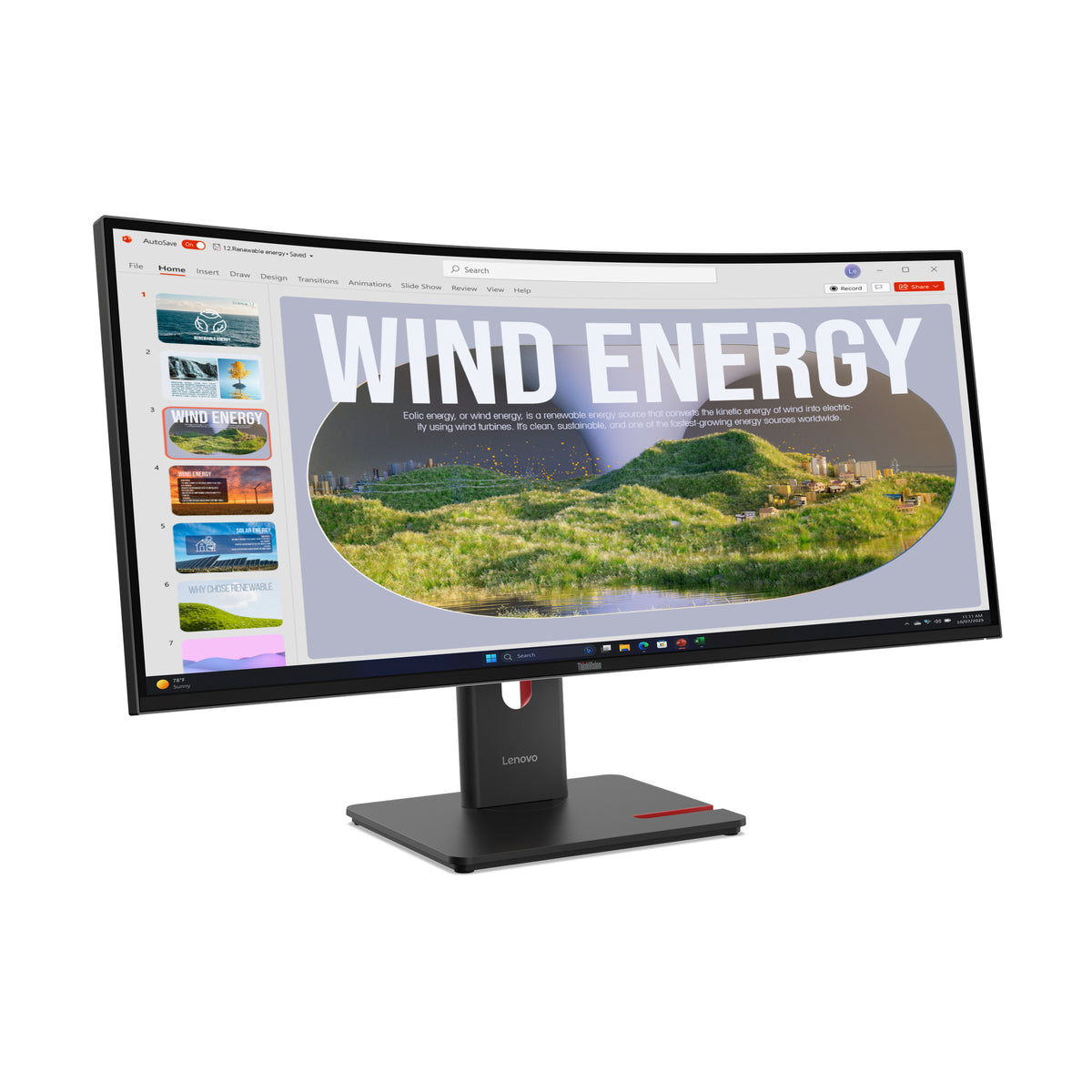 Lenovo ThinkVision T34WD-40 pantalla para PC 86,4 cm (34") 3440 x 1440 Pixeles Wide Quad HD+ LED Negro (5)