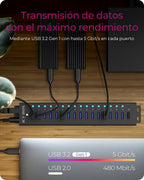 ICY BOX IB-HUB1717-U3 USB 3.2 Gen 1 (3.1 Gen 1) Type-A 5000 Mbit/s Negro (5)
