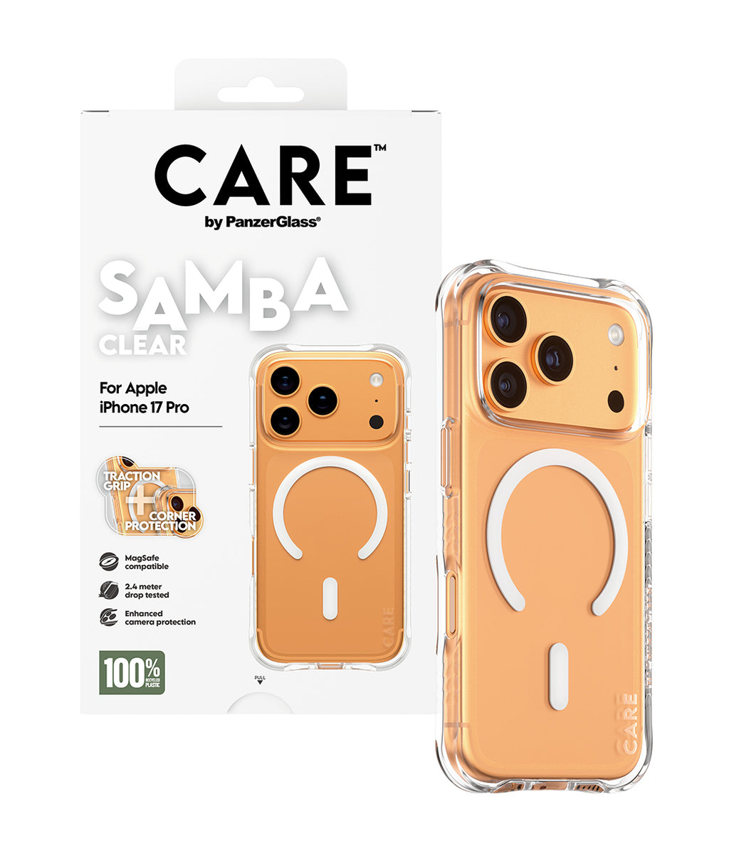 PanzerGlass CARE™ by ® Samba Case Transparent w. White MagSafe iPhone 17 Pro funda para teléfono móvil Transparente (5)