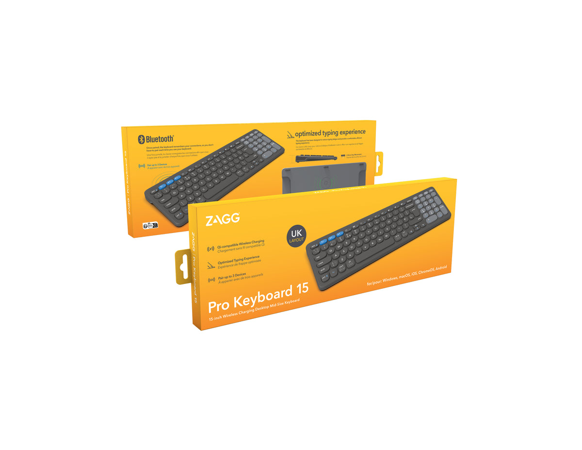 ZAGG Pro Keyboard 15 teclado Universal Bluetooth QWERTY Inglés del Reino Unido
