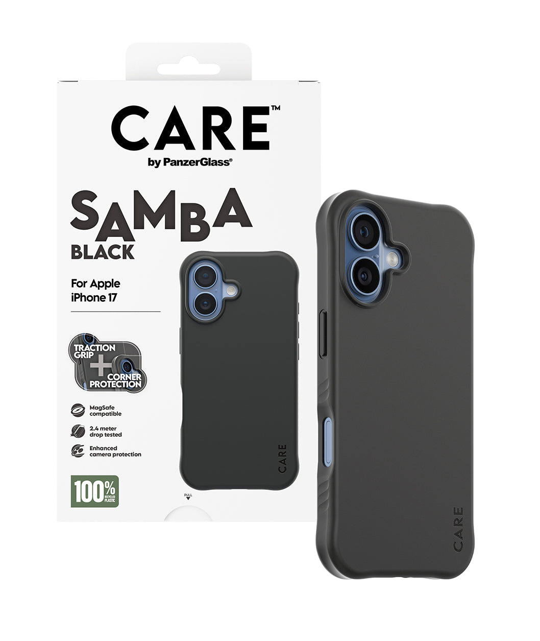 PanzerGlass CARE™ by ® Samba Case Black w. MagSafe iPhone 17 funda para teléfono móvil Negro (5)