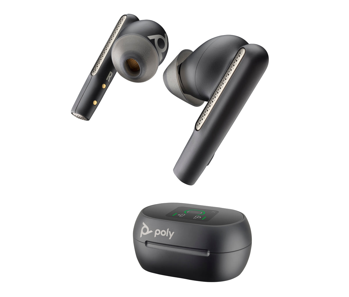 HP Poly Voyager Free 60+ UC M Carbon Black Earbuds +BT700 USB-C Adapter +Touchscreen Charge Case Auriculares Inalámbrico Dentro de oído Llamadas/Música USB Tipo C Bluetooth