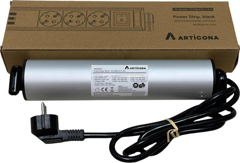 Regleta 3 ranuras + 3x USB A/C 1,4m (5)