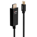 Lindy 40923 adaptador de cable de vídeo 3 m Mini DisplayPort HDMI tipo A (Estándar) Negro (2)