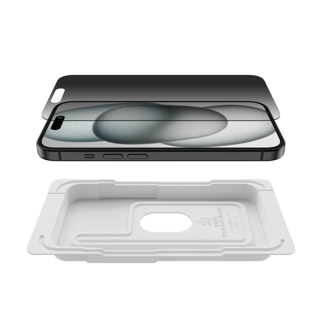 Protector de pantalla para teléfono móvil - 2.5D - cristal - con filtro de privacidad - cristal - para Apple iPhone 14 Pro, 15