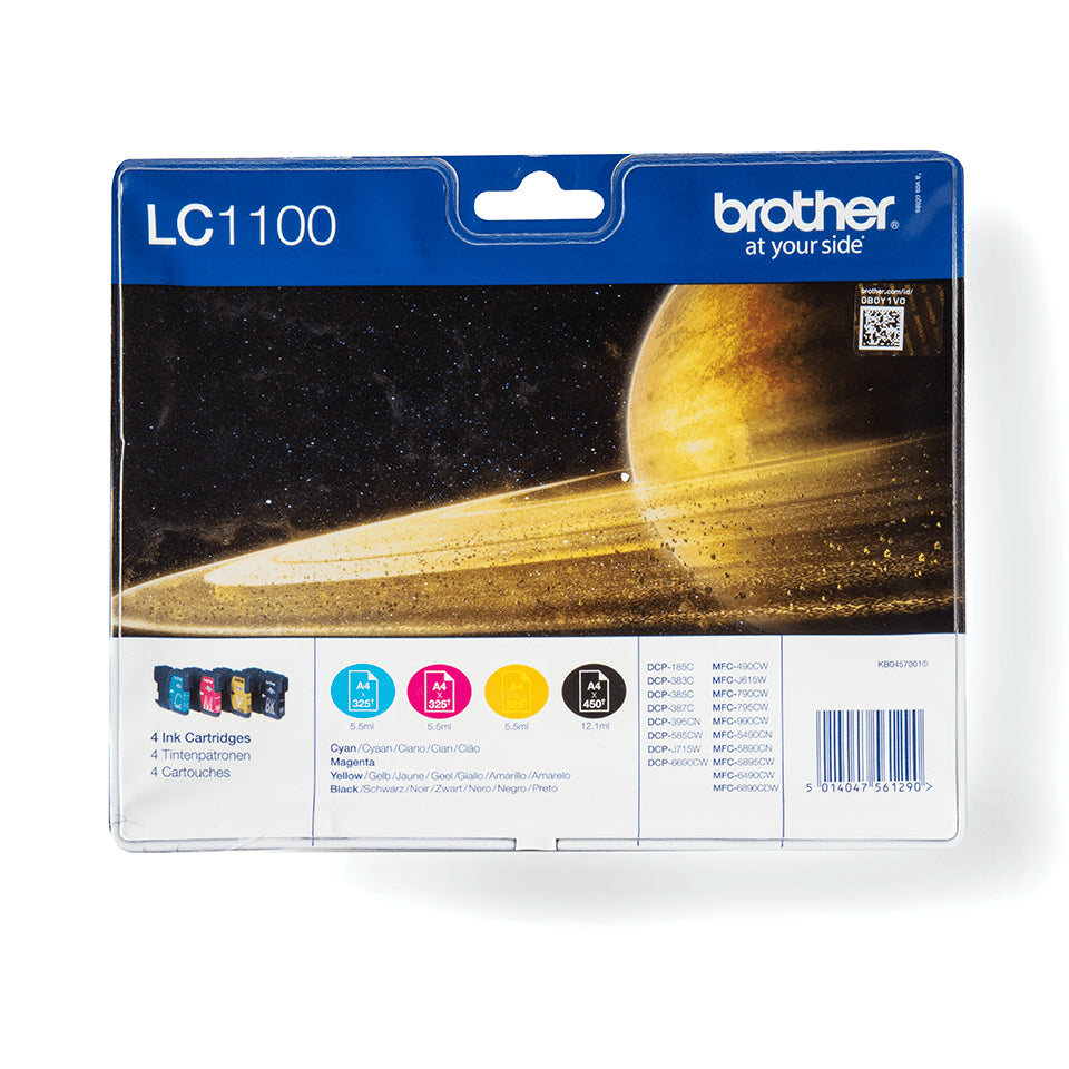 Brother LC1100VALBP cartucho de tinta 4 pieza(s) Original Negro, Cian, Magenta, Amarillo (2)