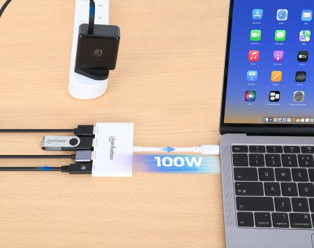 Manhattan 168434 hub de interfaz USB 3.2 Gen 1 (3.1 Gen 1) Type-C 5000 Mbit/s Blanco (5)