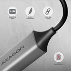 Axagon ADE-TXCA Gigabit Ethernet Adapter USB-C+ USB-A - titangrau - Adapter - Digital/Daten 1000 Mbit/s (5)