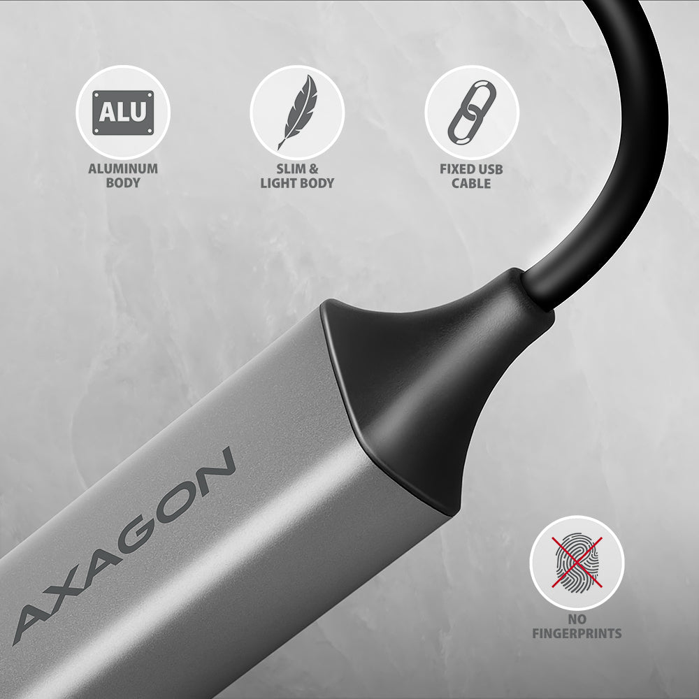 Axagon ADE-TXCA Gigabit Ethernet Adapter USB-C+ USB-A - titangrau - Adapter - Digital/Daten 1000 Mbit/s (5)