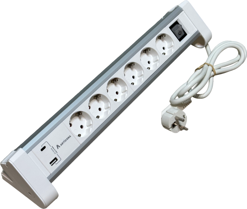 Regleta 6 ranuras + 2x USB A/C 1,4 m (2)