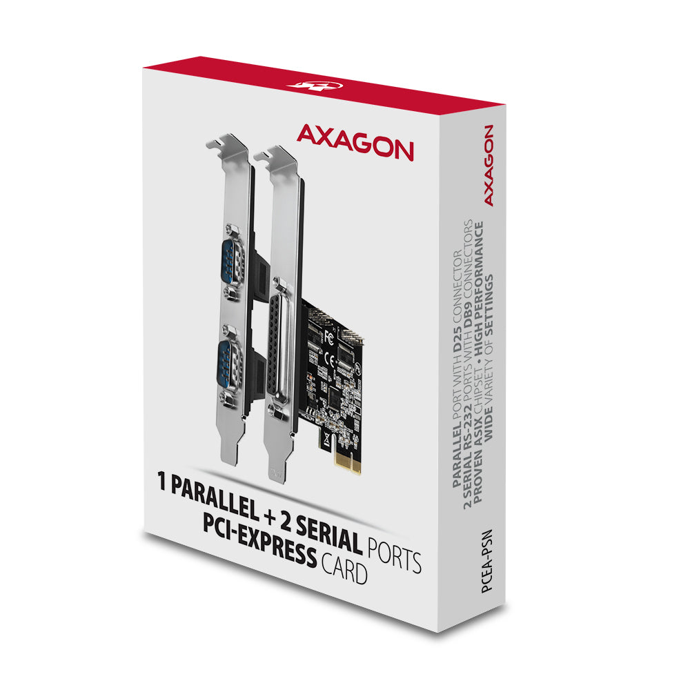 Axagon PCEA-PSN PCIe-Adapter mit 1x Parallel-+ 2x Seriell-Ports - ASIX AX99100 tarjeta y adaptador de interfaz Interno Paralelo, RS-232 (5)
