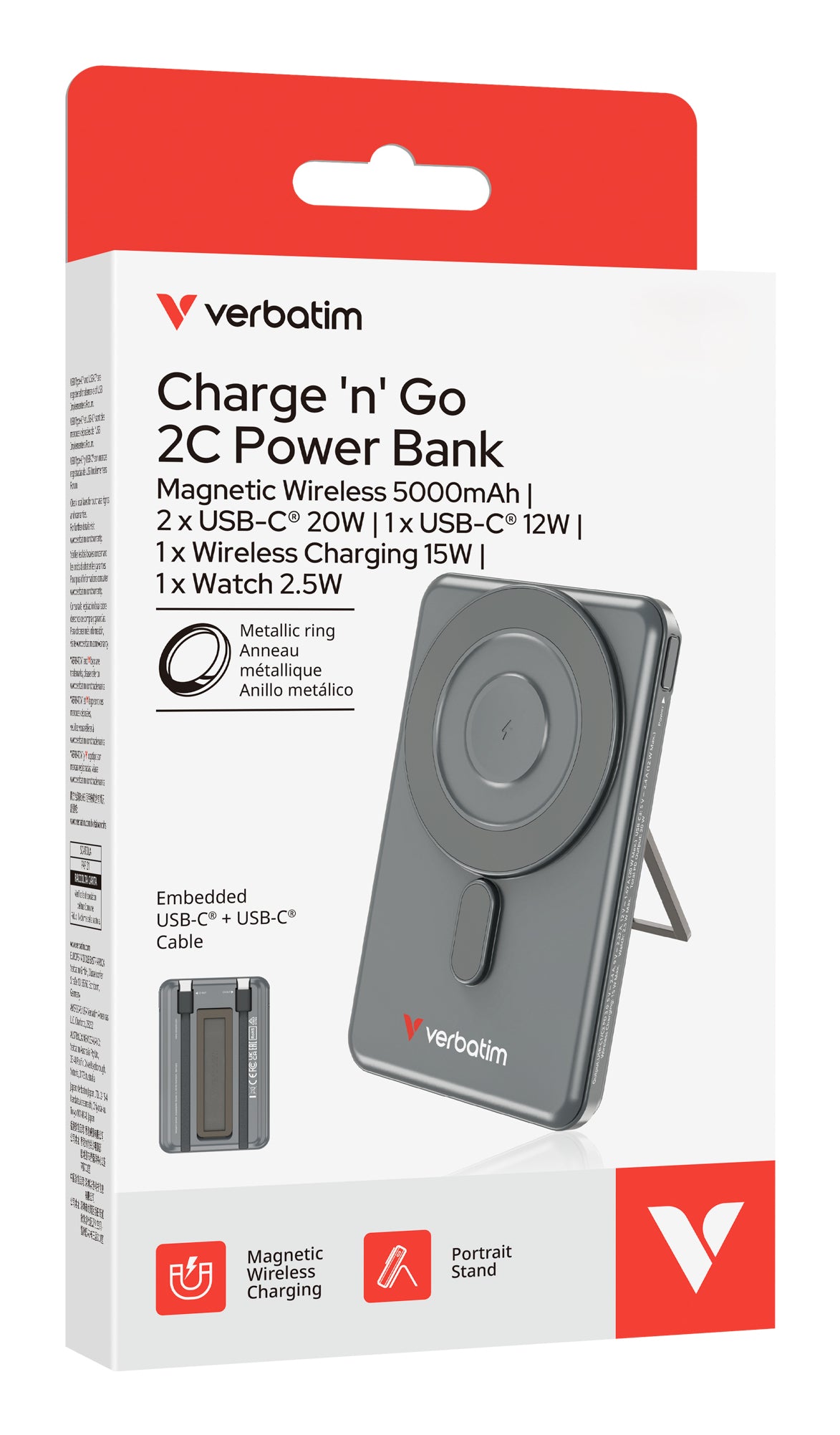 Verbatim 32251 batería externa 5000 mAh Cargador inalámbrico Gris (4)