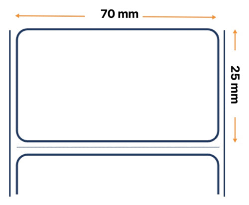 Labels, Zebra, Papel térmico, Z-Perform 1000D, An: 69,85 mm, Al: 25,4 mm, Pr: 127 mm, Di: 25,4 mm 880181-025D