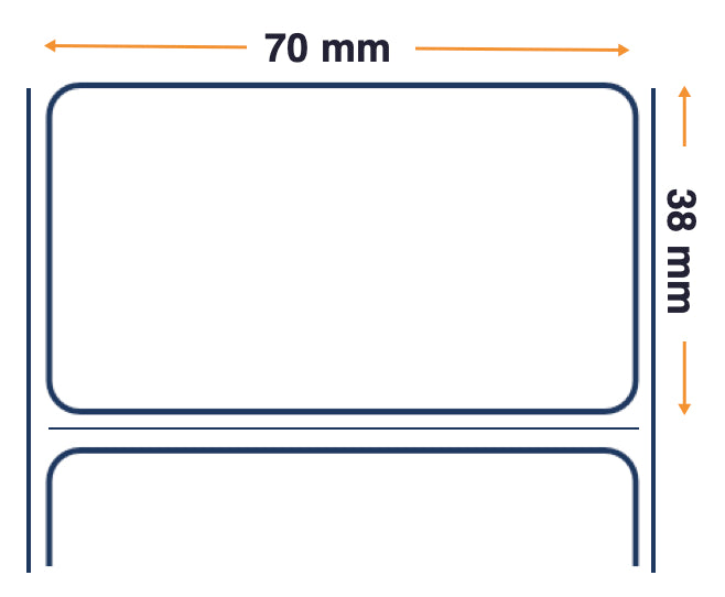 Labels, Zebra, Sintético, Z-Ultimate 3000T Blanco, A: 69,85 mm, Al: 38,1 mm, L: 200 mm, C: 76 mm 880342-038