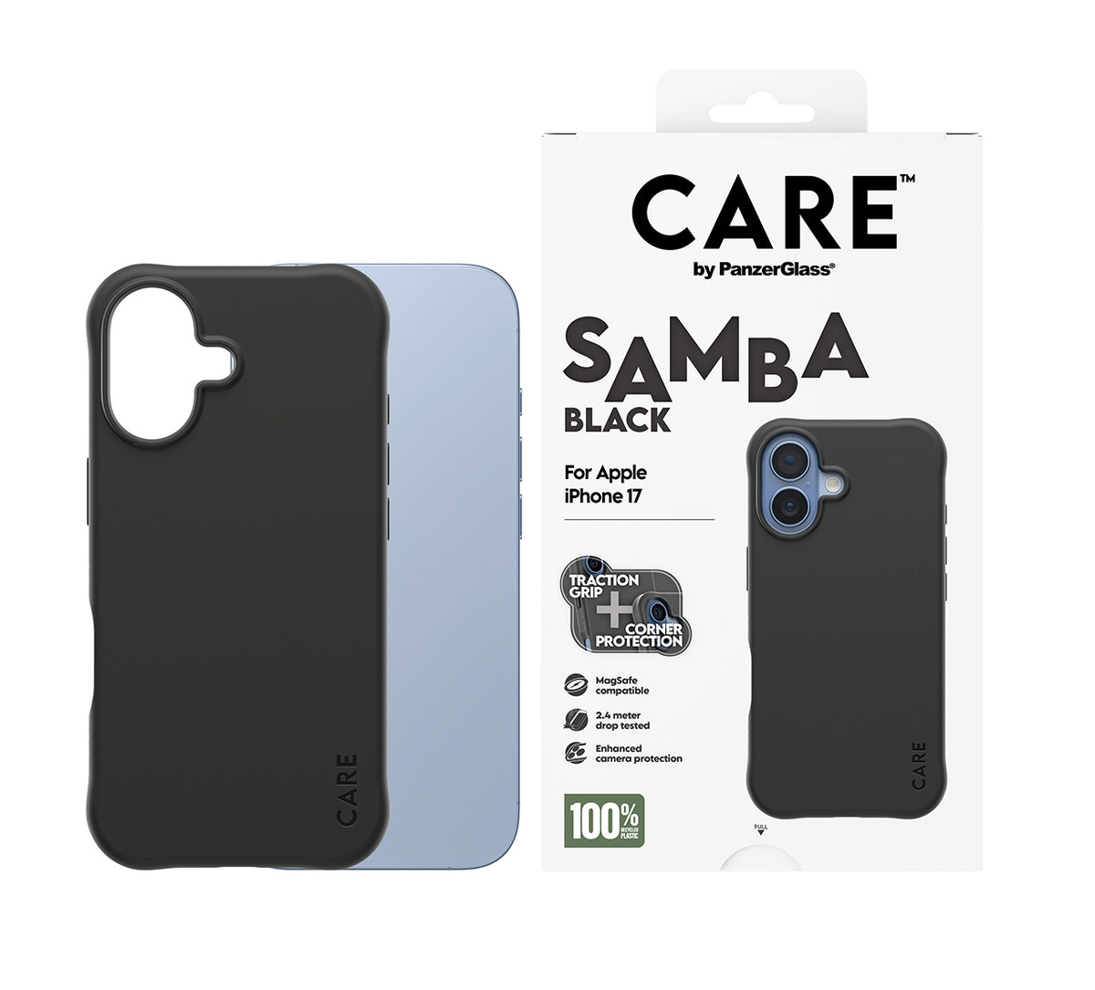 PanzerGlass CARE™ by ® Samba Case Black w. MagSafe iPhone 17 funda para teléfono móvil Negro (2)