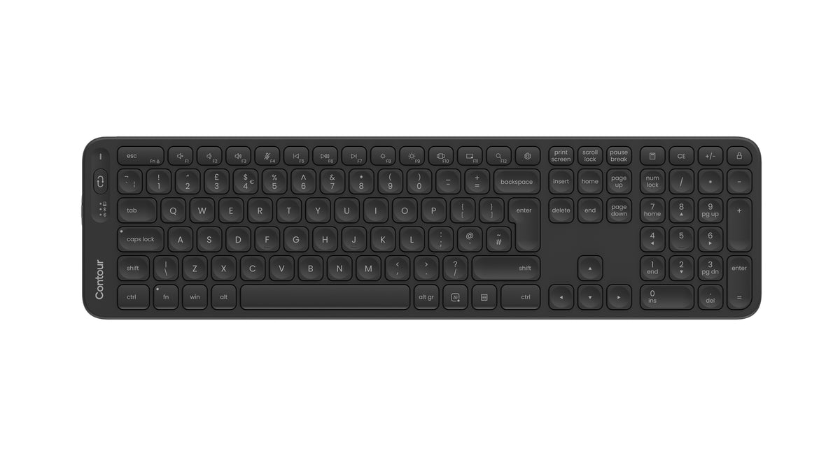 Contour Design Balance teclado Oficina RF Wireless + Bluetooth QWERTY Inglés del Reino Unido Negro
