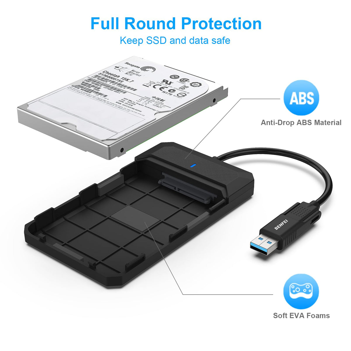 Carcasa externa para HDD 2.5 SATA - USB
