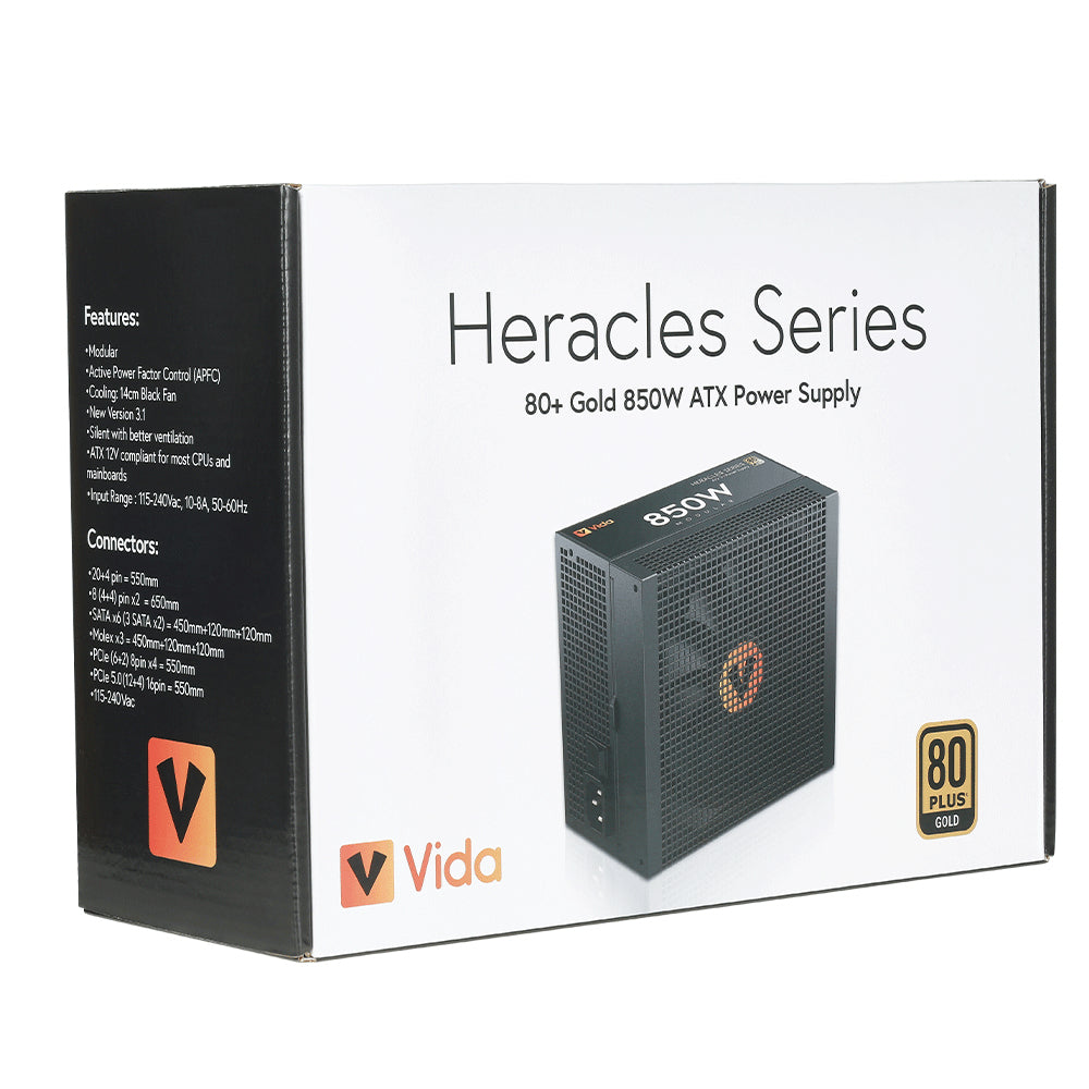 VIDA Heracles unidad de fuente de alimentación 850 W 20+4 pin ATX ATX Negro