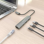 AISENS ASUC-4P035-GR base para portátil y replicador de puertos Alámbrico USB 3.2 Gen 1 (3.1 Gen 1) Type-A (8)