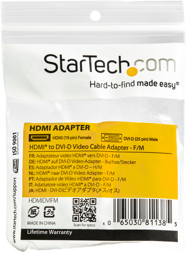 Startech HDMIDVIFM - DVI-D Macho, HDMI Hembra, Conversor de Vídeo, Negro (3)