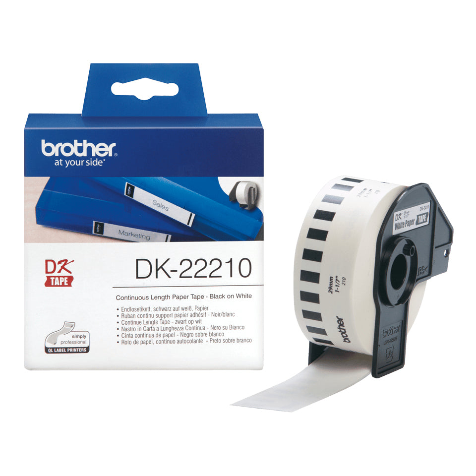 Brother DK-22210 cinta para impresora de etiquetas Negro sobre blanco (2)