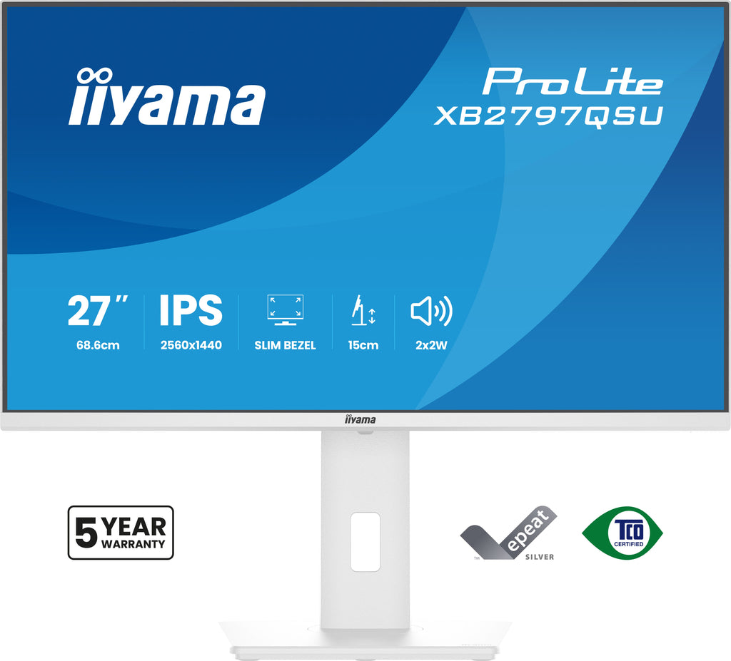 iiyama ProLite XB2797QSU-W1 pantalla para PC 68,6 cm (27") 2560 x 1440 Pixeles Quad HD LED Blanco (2)