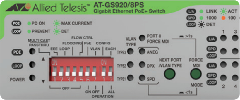 Switch PoE Allied Telesis AT-GS950/8PS (4)