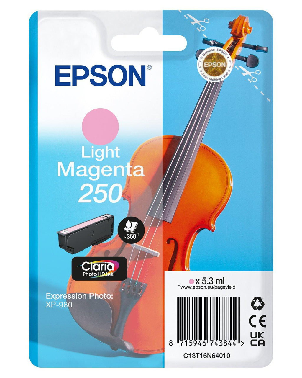 Epson 250 Violin Claria Photo HD cartucho de tinta 1 pieza(s) Original Rendimiento estándar (2)