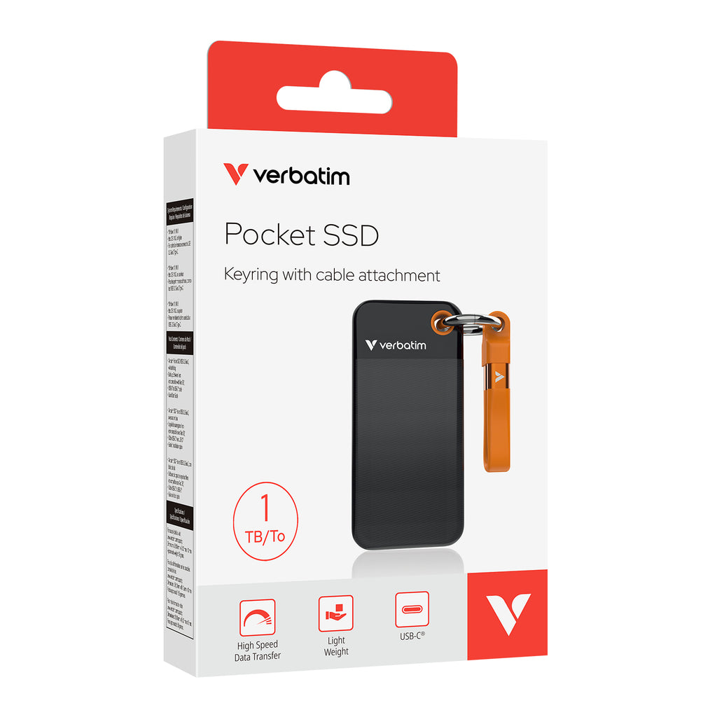 Verbatim Pocket SSD 1 TB USB Tipo C 3.2 Gen 2 (3.1 Gen 2) Negro, Naranja (2)